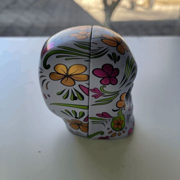 Dia De Los Muertos Day of the Dead Metal Skull Box - Picture 6 of 9